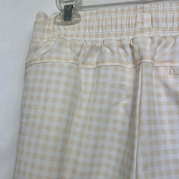 Calme by Johnny Was Cream and White Gingham Elements Travel Shorts size S NWT - Picture 9 of 14